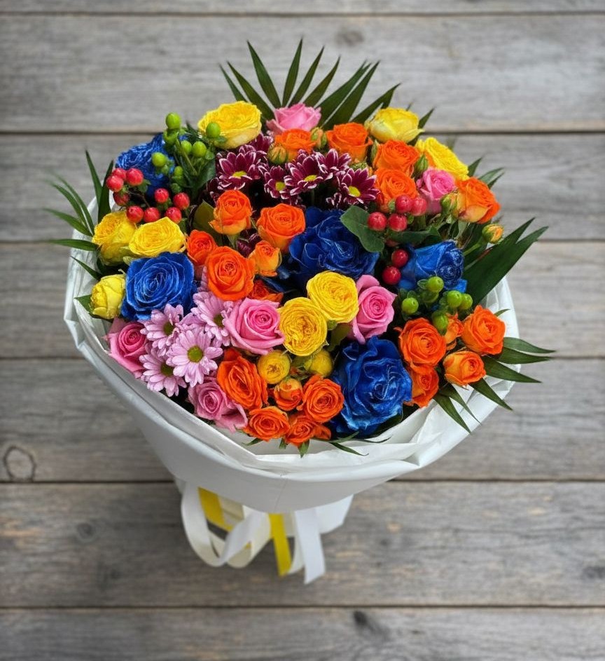 Букет цветов из: Розы и Хризантемы в Пшехской