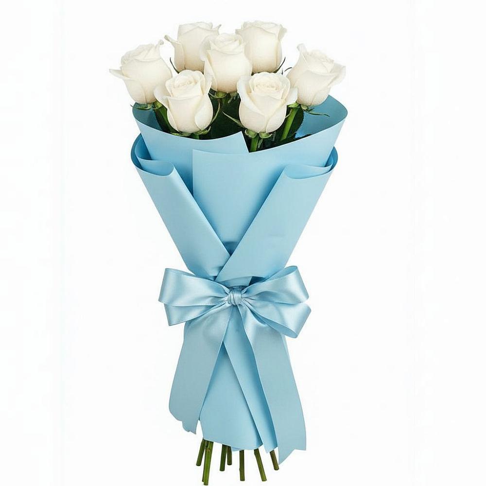 Букет 7 белых роз Проуд в Пшехской