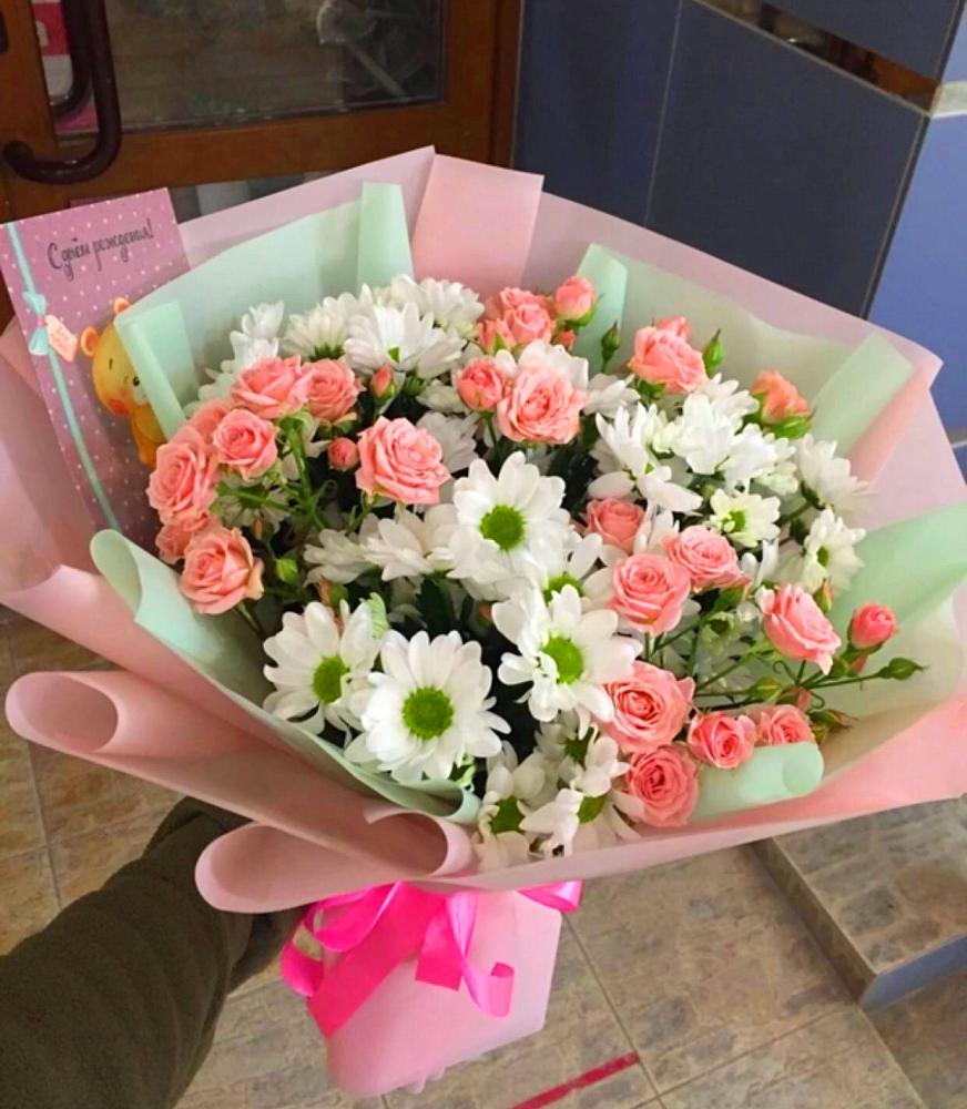 Букет цветов из: Розы и Хризантемы в Пшехской