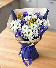 Букет цветов из:  Розы, Ирисы и Хризантемы в Пшехской