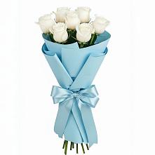 Букет 7 белых роз Проуд в Пшехской