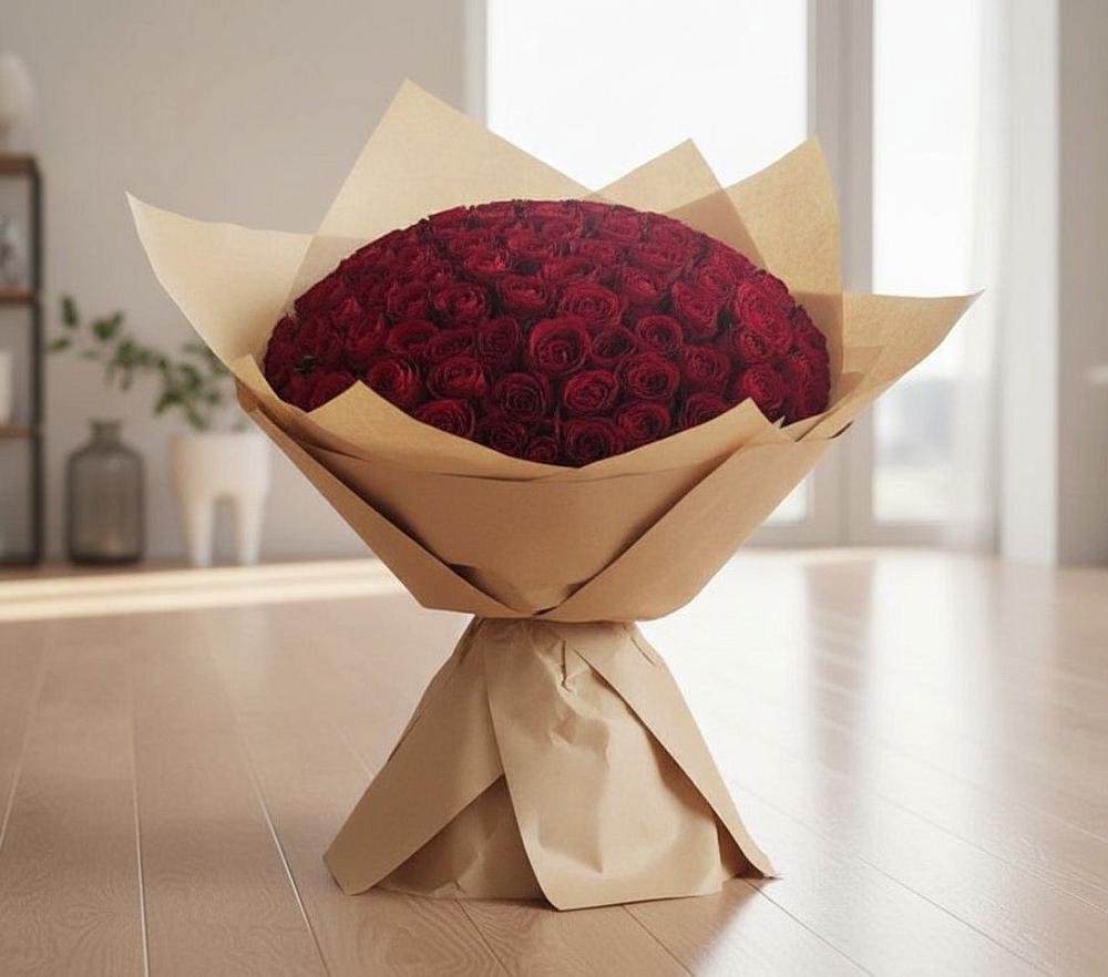 Букет 101 Красная роза в Пшехской