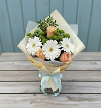 Букет цветов из:  Герберы, Розы и Хризантемы в Пшехской