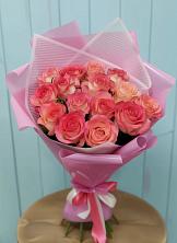 Букет 15 Розовых роз Равель в Пшехской